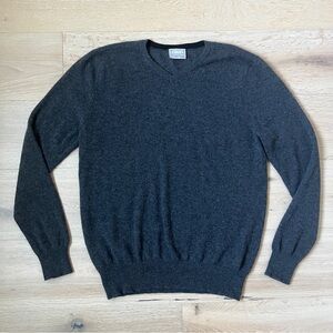 MENS PUBLIC OPINION V Neck SWEATER Pullover Sz XXL 100% CASHMERE GRAY SOLID *S9